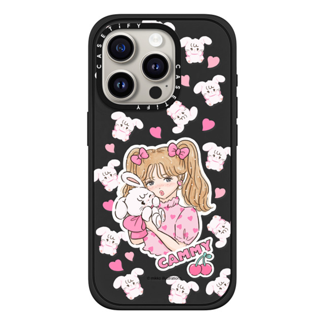 mikko illustrations x CASETiFY iPhone 15 Pro Case Bunny,Animal マットブラック インパクトケース MagSafe対応 cammy & girl Mother's Day mikko illustrations x CASETiFY iPhone 15 Pro Case Bunny,Animal マットブラック インパクトケース MagSafe対応 cammy & girl Mother's Day