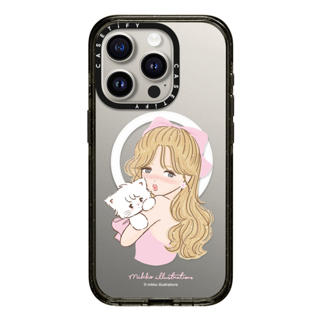 mikko illustrations x CASETiFY iPhone 15 Pro Case Cat,Animal Black Impact Case MagSafe Compatible girl & mousse (pink) Mother's Day mikko illustrations x CASETiFY iPhone 15 Pro Case Cat,Animal Black Impact Case MagSafe Compatible girl & mousse (pink) Mother's Day