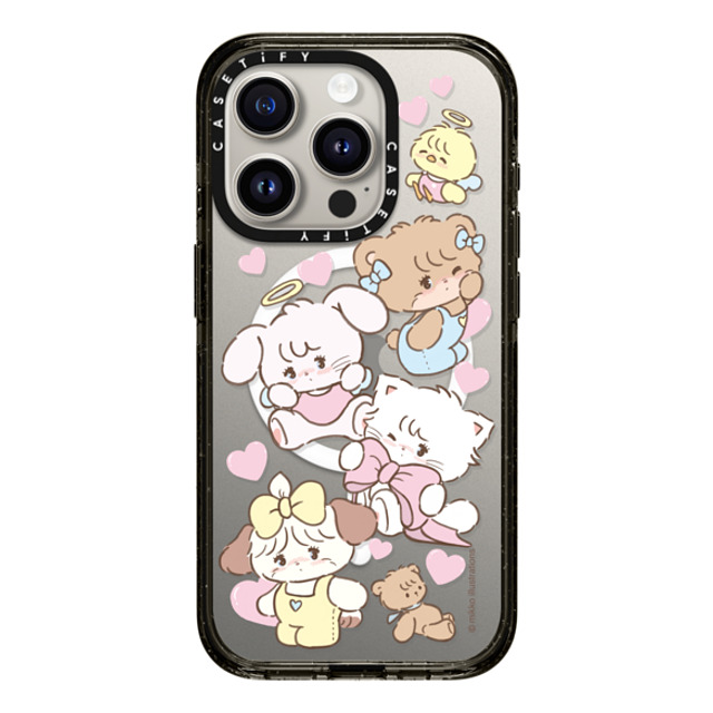 mikko illustrations x CASETiFY iPhone 15 Pro ケース ブラック インパクトケース MagSafe対応 mikko characters