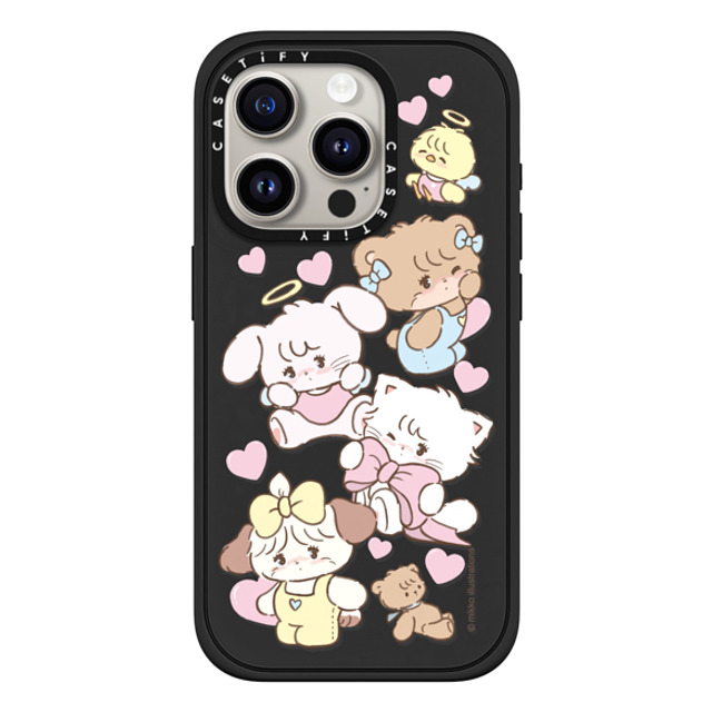 mikko illustrations x CASETiFY iPhone 15 Pro ケース マットブラック インパクトケース MagSafe対応 mikko characters