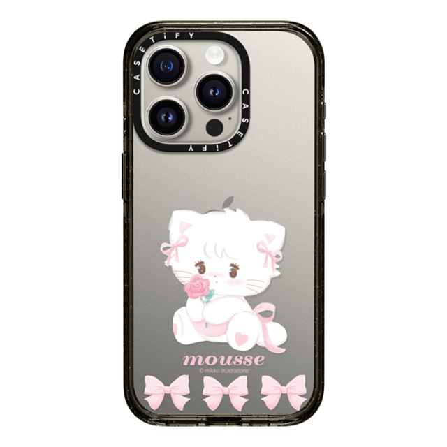 mikko illustrations x CASETiFY iPhone 15 Pro ケース ブラック インパクトケース mousse ribbon