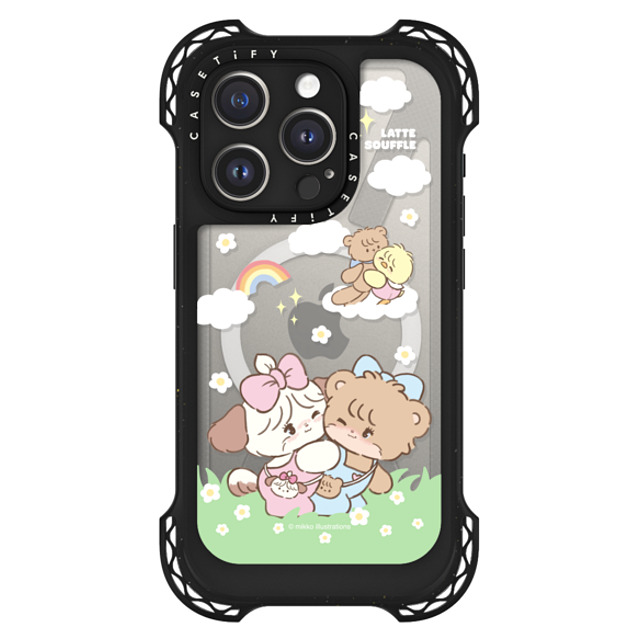 mikko illustrations x CASETiFY iPhone 15 Pro ケース Dog,Bear ブラック ウルトラ バウンスケース MagSafe対応 souffle & latte Father's Day mikko illustrations x CASETiFY iPhone 15 Pro ケース Dog,Bear ブラック ウルトラ バウンスケース MagSafe対応 souffle & latte Father's Day