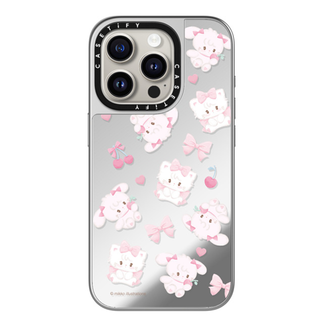 CASETiFY iPhone 15 Pro Case Silver on Silver �~���[�P�[�X MagSafe�Ή� Cherry,Bowcore Cherry,Bowcore,Coquette mousse & cammy cherry