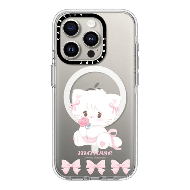 mikko illustrations x CASETiFY iPhone 15 Pro ケース クリア クリア ケース MagSafe対応 mousse ribbon