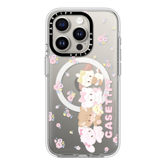 mikko illustrations x CASETiFY iPhone 15 Pro ケース クリア クリア ケース MagSafe対応 花