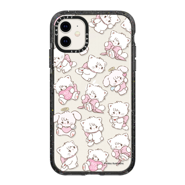 mikko illustrations x CASETiFY iPhone 11 ケース ブラック インパクトケース mousse & cammy pattern