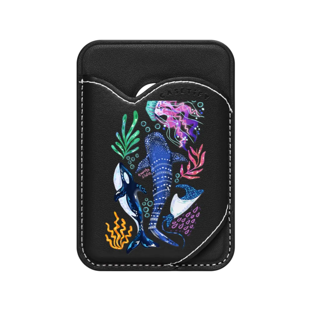 Snappy™ BioVeg Heart Wallet MagSafe Compatible - Colorful Sea by Nawara Studio