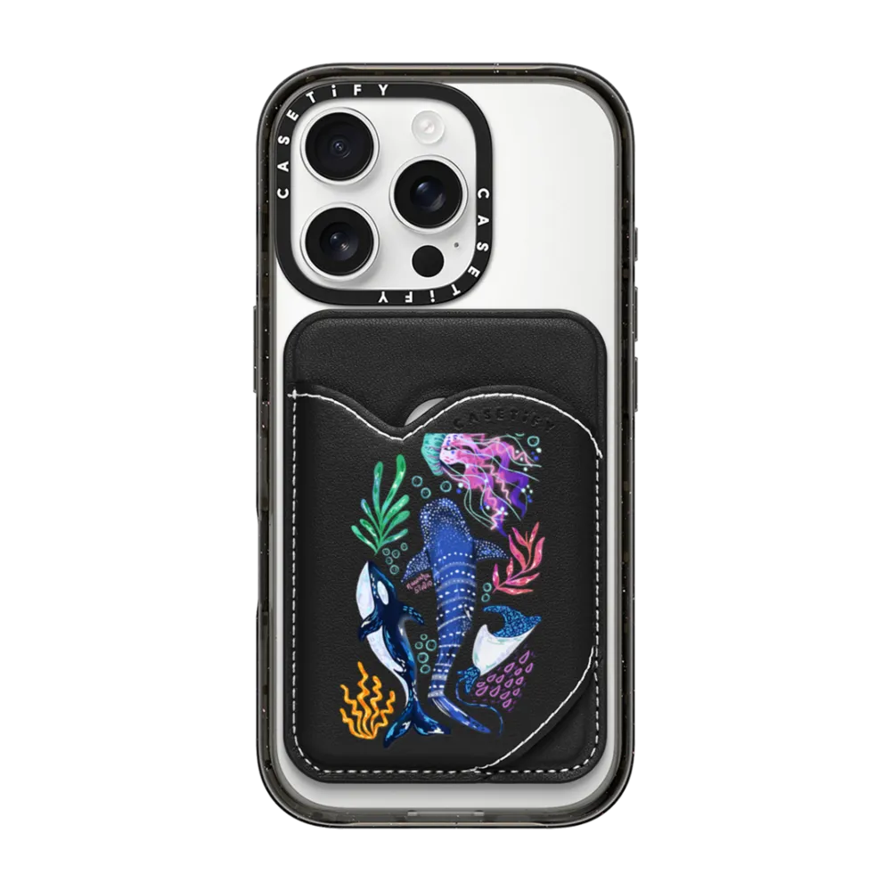 Snappy™ BioVeg Heart Wallet MagSafe Compatible - Colorful Sea by Nawara Studio