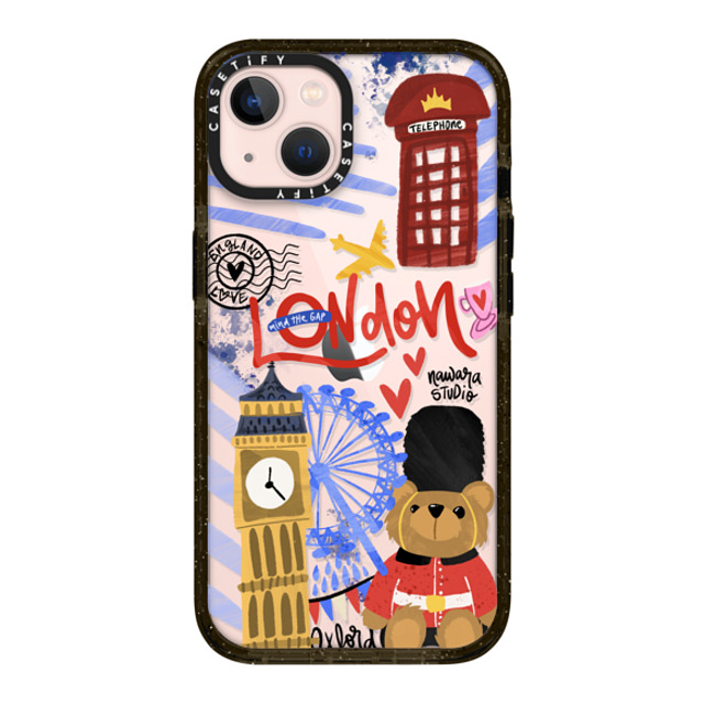 Nawara Studio x CASETiFY iPhone 13 ケース ブラック インパクトケース London Dreams