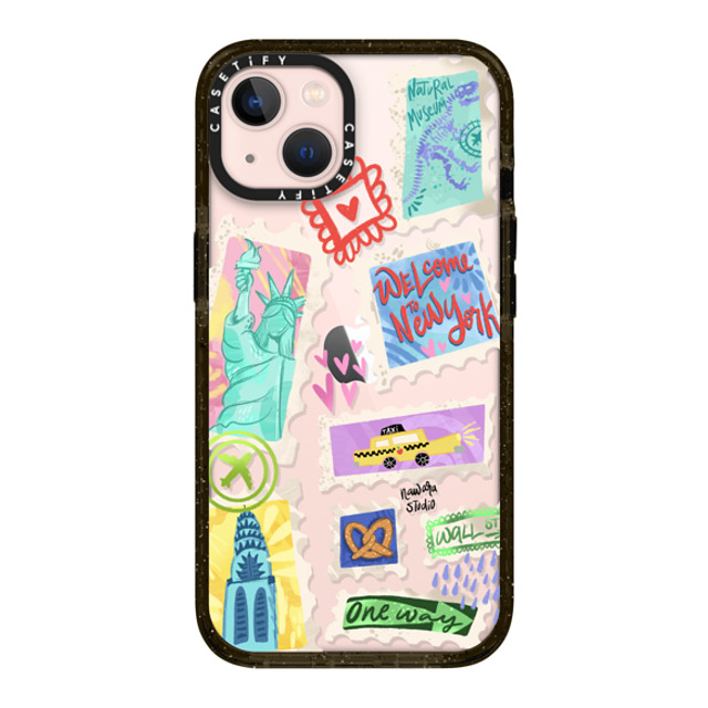 Nawara Studio x CASETiFY iPhone 13 ケース ブラック インパクトケース Welcome to New York