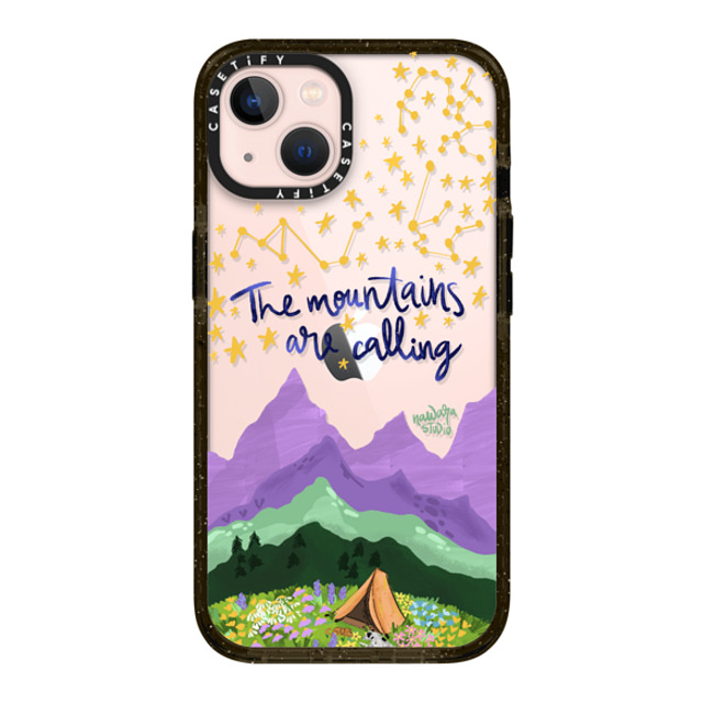 Nawara Studio x CASETiFY iPhone 13 ケース ブラック インパクトケース The Mountains