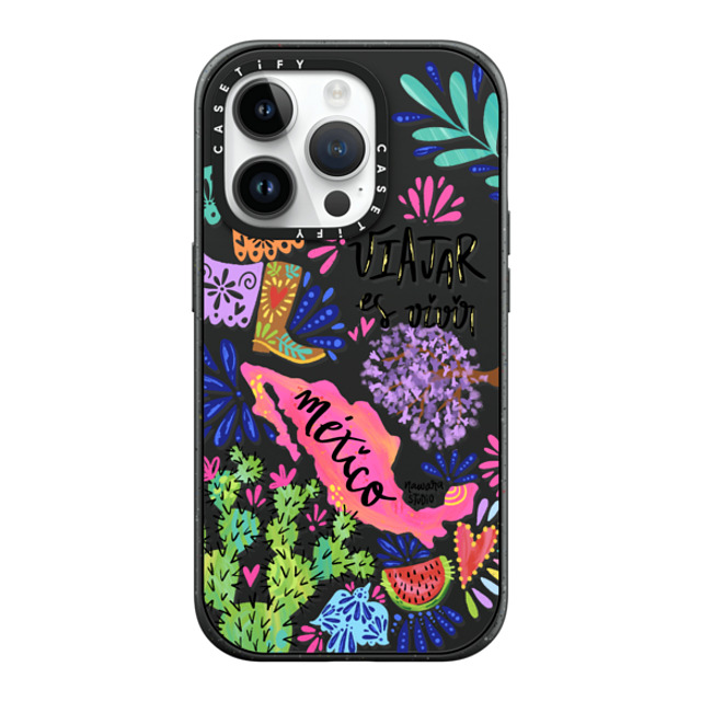 Nawara Studio x CASETiFY iPhone 14 Pro ケース マットブラック インパクトケース MagSafe対応 México my love