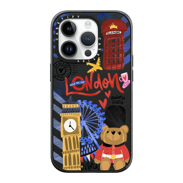 Nawara Studio x CASETiFY iPhone 14 Pro ケース マットブラック インパクトケース MagSafe対応 London Dreams