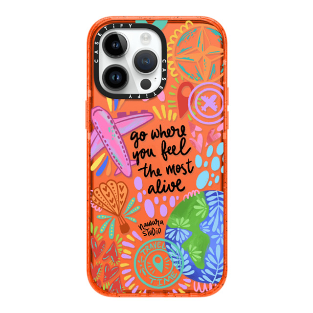 Nawara Studio x CASETiFY iPhone 14 Pro Max Case オレンジ Impact Case Travel Time Nawara Studio x CASETiFY iPhone 14 Pro Max Case オレンジ Impact Case Travel Time
