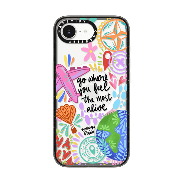 Nawara Studio x CASETiFY iPhone 16e Case Travel,Digital Art Black Impact Case MagSafe Compatible Travel Time Back to School Nawara Studio x CASETiFY iPhone 16e Case Travel,Digital Art Black Impact Case MagSafe Compatible Travel Time Back to School