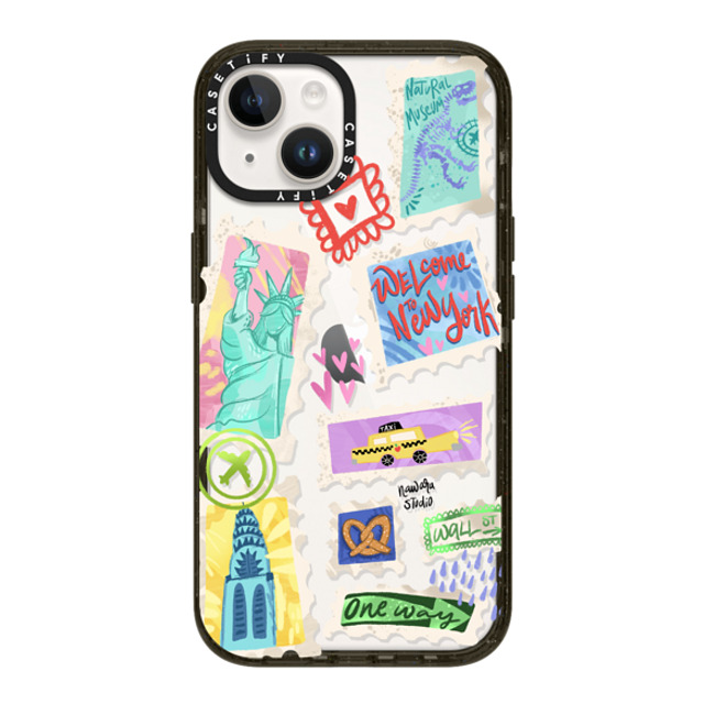 Nawara Studio x CASETiFY iPhone 14 ケース ブラック インパクトケース Welcome to New York