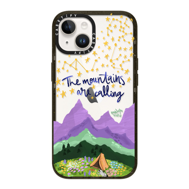 Nawara Studio x CASETiFY iPhone 14 ケース ブラック インパクトケース The Mountains