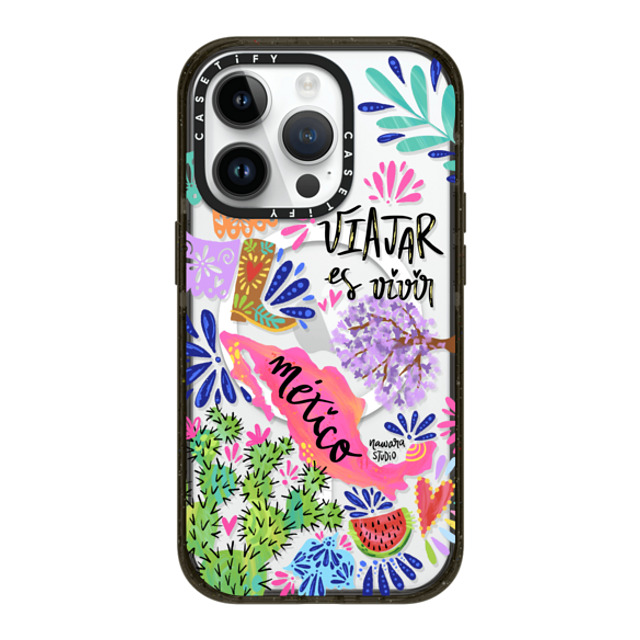 Nawara Studio x CASETiFY iPhone 14 Pro ケース ブラック インパクトケース MagSafe対応 México my love