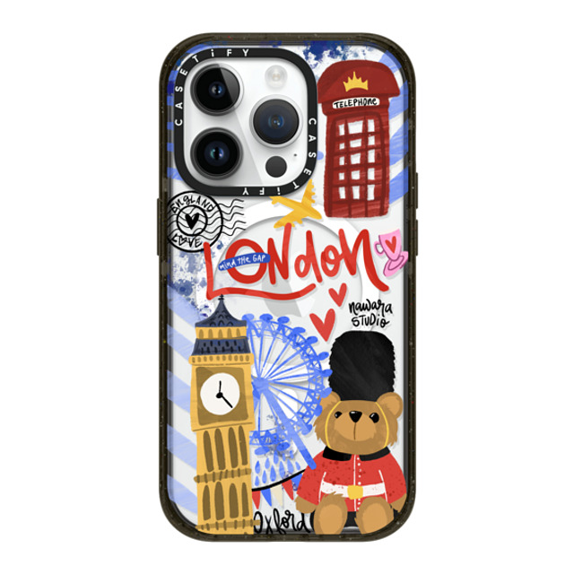 Nawara Studio x CASETiFY iPhone 14 Pro ケース ブラック インパクトケース MagSafe対応 London Dreams