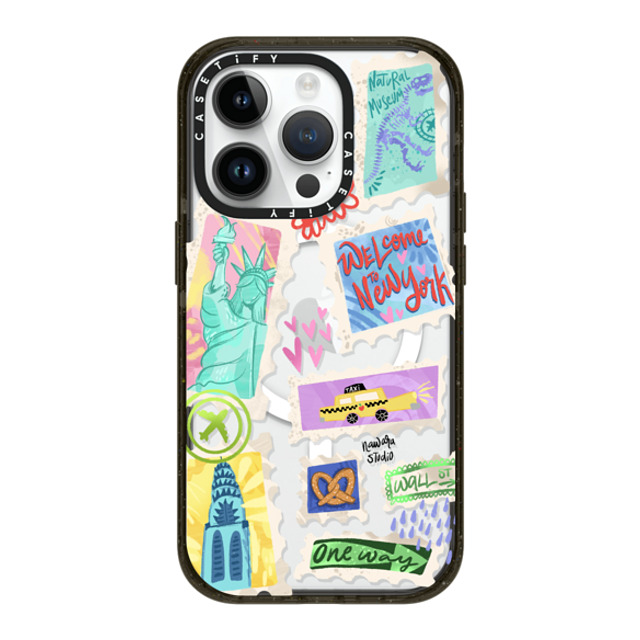 Nawara Studio x CASETiFY iPhone 14 Pro ケース ブラック インパクトケース MagSafe対応 Welcome to New York