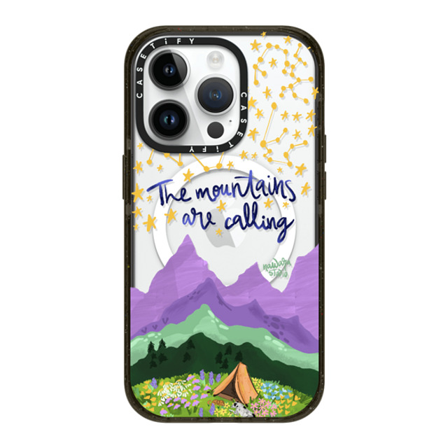 Nawara Studio x CASETiFY iPhone 14 Pro ケース ブラック インパクトケース MagSafe対応 The Mountains