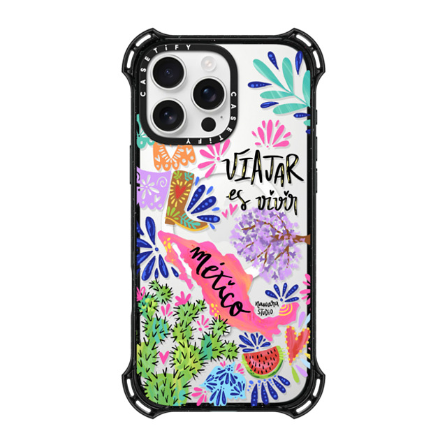 Nawara Studio x CASETiFY iPhone 16 Pro Max ケース ブラック バウンスケース México my love