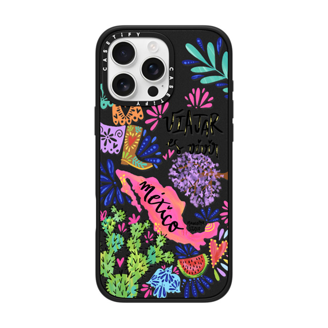 Nawara Studio x CASETiFY iPhone 16 Pro Max ケース マットブラック インパクトケース MagSafe対応 México my love