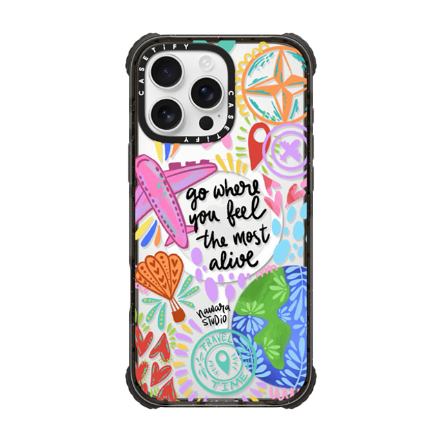 Nawara Studio x CASETiFY iPhone 16 Pro Max Case Black ウルトラ インパクトケース MagSafe 対応 Travel Time Nawara Studio x CASETiFY iPhone 16 Pro Max Case Black ウルトラ インパクトケース MagSafe 対応 Travel Time