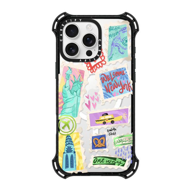 Nawara Studio x CASETiFY iPhone 16 Pro Max ケース ブラック バウンスケース Welcome to New York