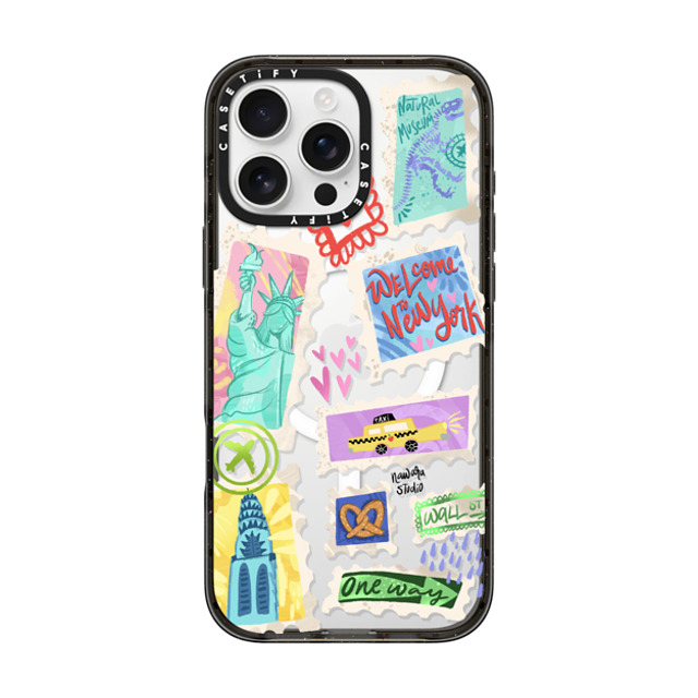 Nawara Studio x CASETiFY iPhone 16 Pro Max ケース ブラック インパクトケース MagSafe対応 Welcome to New York