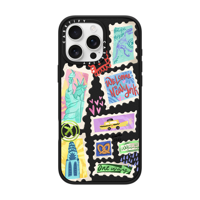 Nawara Studio x CASETiFY iPhone 16 Pro Max ケース マットブラック インパクトケース MagSafe対応 Welcome to New York