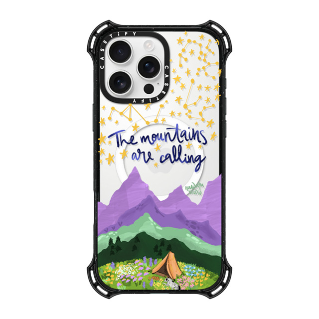 Nawara Studio x CASETiFY iPhone 16 Pro Max ケース ブラック バウンスケース The Mountains