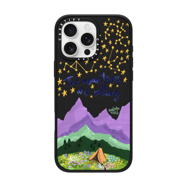 Nawara Studio x CASETiFY iPhone 16 Pro Max ケース マットブラック インパクトケース MagSafe対応 The Mountains