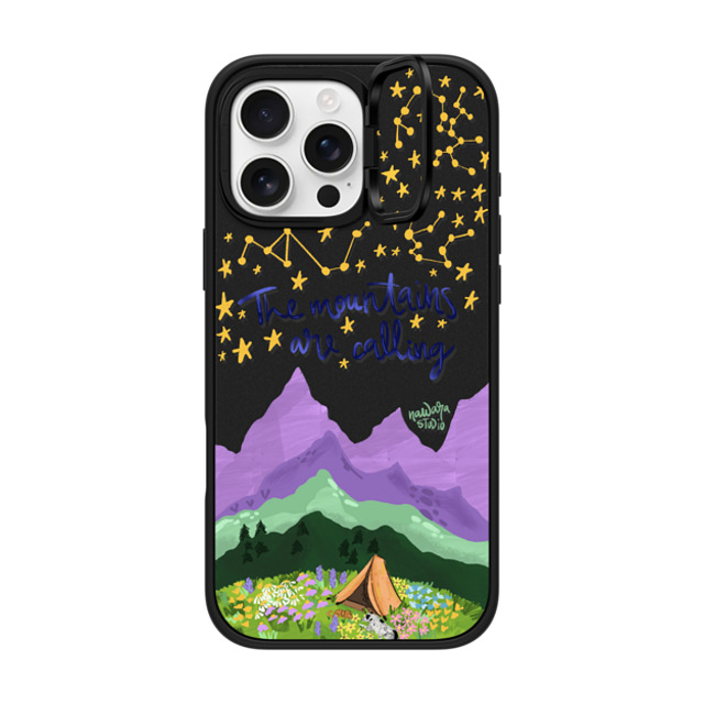 Nawara Studio x CASETiFY iPhone 16 Pro Max ケース マットブラック インパクトリングスタンドケース MagSafe対応 The Mountains