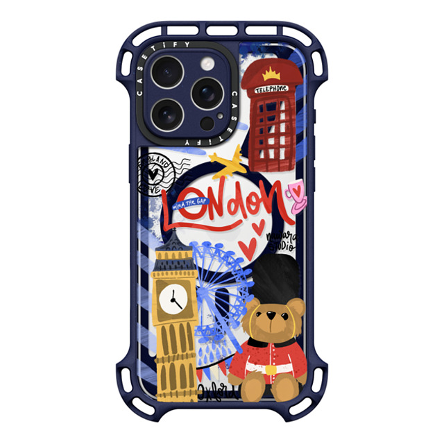 Nawara Studio x CASETiFY iPhone 16 Pro Max Case インディゴ ウルトラ バウンスケース MagSafe対応 London Dreams Nawara Studio x CASETiFY iPhone 16 Pro Max Case インディゴ ウルトラ バウンスケース MagSafe対応 London Dreams