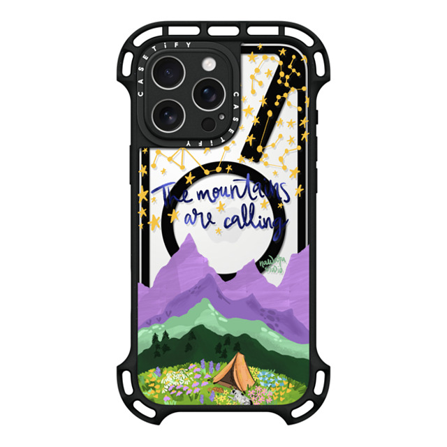 Nawara Studio x CASETiFY iPhone 16 Pro Max ケース ブラック ウルトラ バウンスケース MagSafe対応 The Mountains