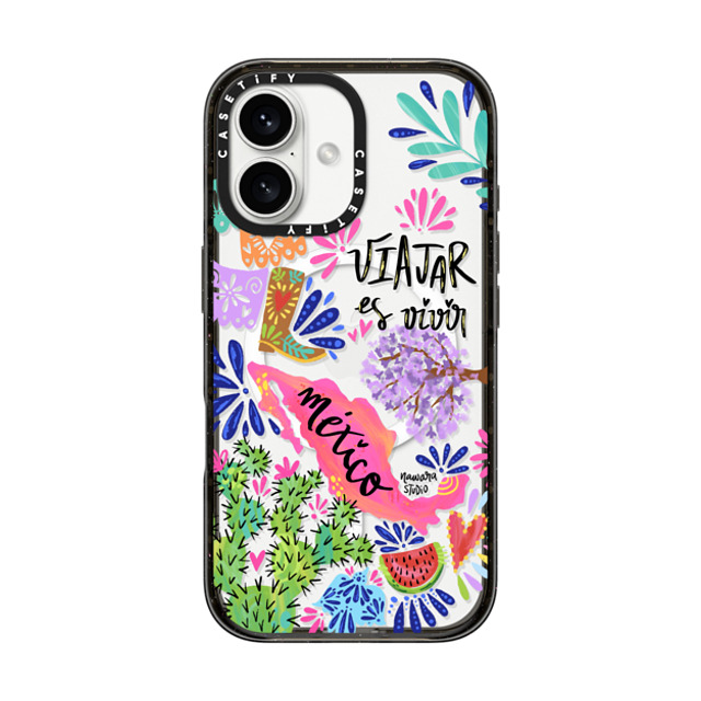 Nawara Studio x CASETiFY iPhone 16 ケース ブラック インパクトケース MagSafe対応 México my love