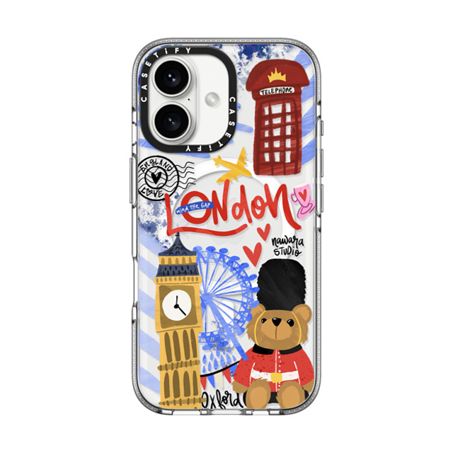 Nawara Studio x CASETiFY iPhone 16 ケース クリア クリア ケース MagSafe対応 London Dreams