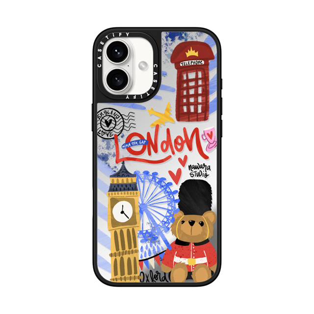 Nawara Studio x CASETiFY iPhone 16 Plus Case Silver on Black ミラーケース MagSafe対応 London Dreams Nawara Studio x CASETiFY iPhone 16 Plus Case Silver on Black ミラーケース MagSafe対応 London Dreams