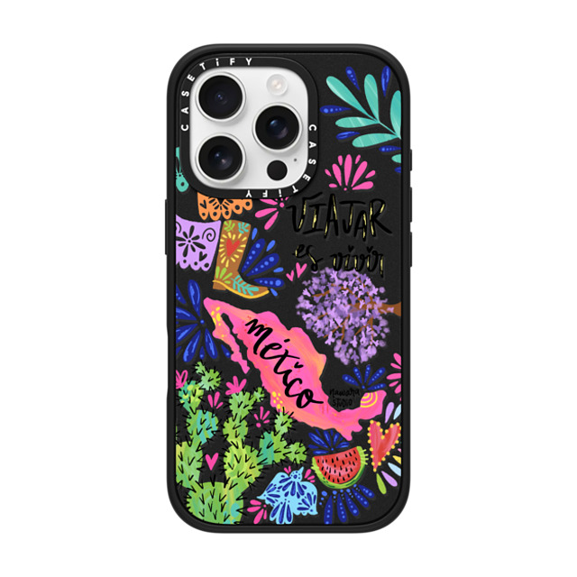 Nawara Studio x CASETiFY iPhone 16 Pro ケース マットブラック インパクトケース México my love