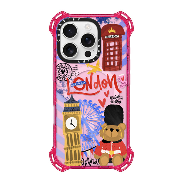 Nawara Studio x CASETiFY iPhone 16 Pro Case プリムローズ ピンク バウンスケース London Dreams Nawara Studio x CASETiFY iPhone 16 Pro Case プリムローズ ピンク バウンスケース London Dreams