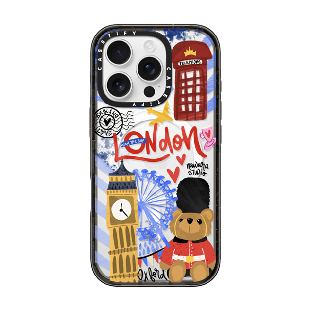 Nawara Studio x CASETiFY iPhone 16 Pro ケース ブラック インパクトケース MagSafe対応 London Dreams