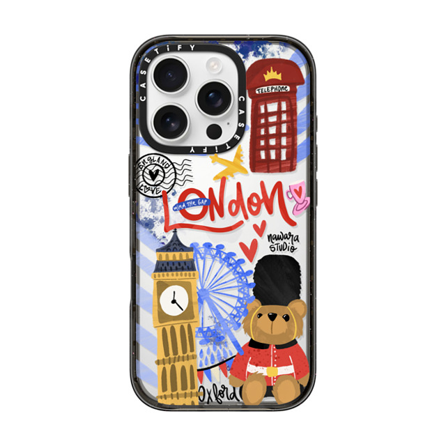 Nawara Studio x CASETiFY iPhone 16 Pro ケース ブラック インパクトケース London Dreams