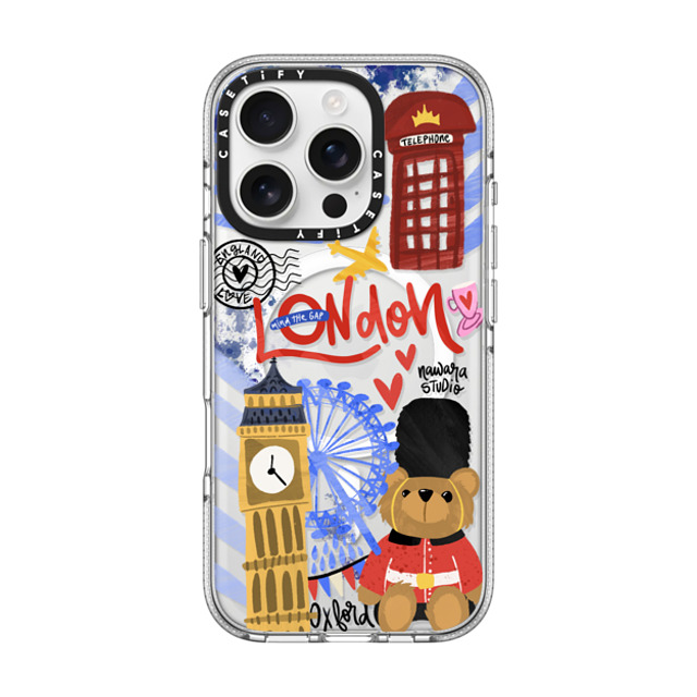 Nawara Studio x CASETiFY iPhone 16 Pro ケース クリア クリア ケース MagSafe対応 London Dreams