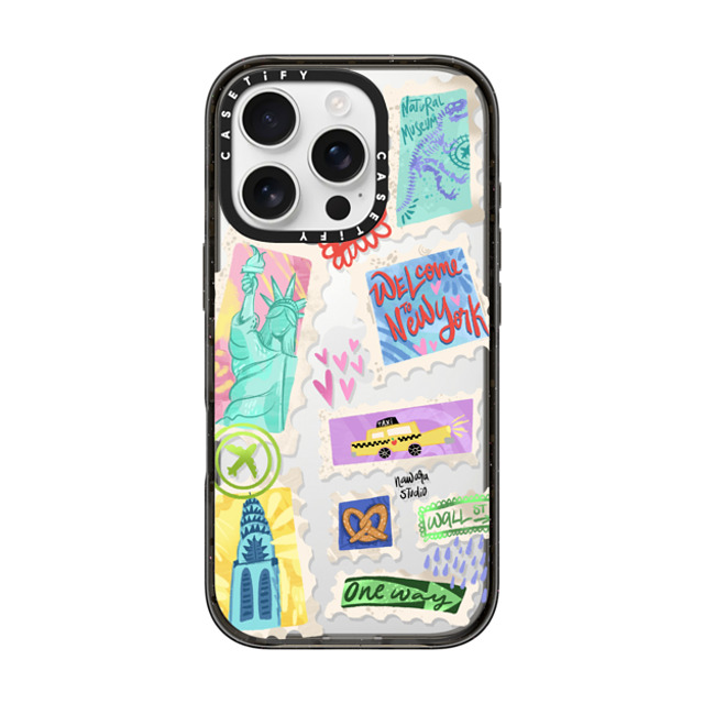 Nawara Studio x CASETiFY iPhone 16 Pro ケース ブラック インパクトケース Welcome to New York