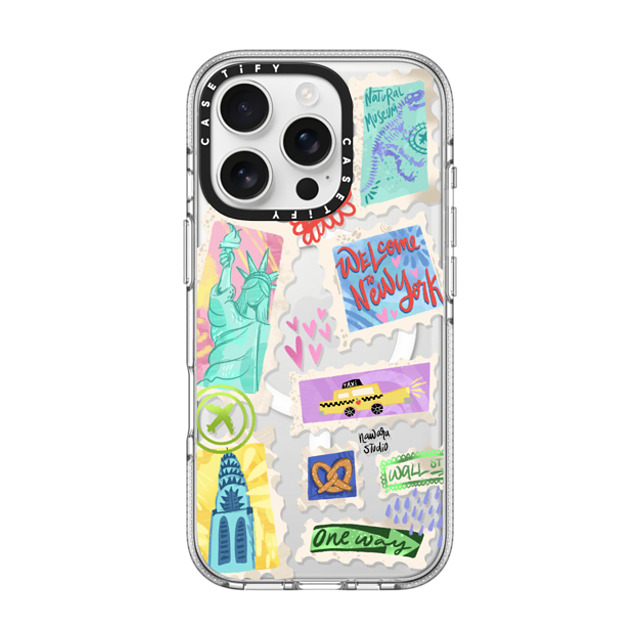 Nawara Studio x CASETiFY iPhone 16 Pro ケース クリア クリア ケース MagSafe対応 Welcome to New York