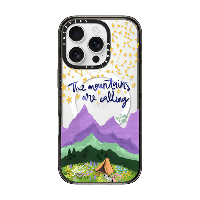 Nawara Studio x CASETiFY iPhone 16 Pro ケース ブラック インパクトケース MagSafe対応 The Mountains