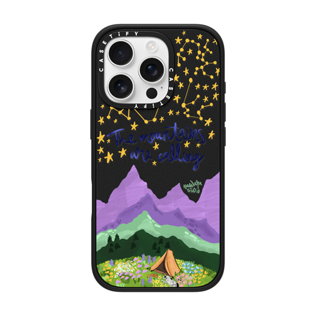 Nawara Studio x CASETiFY iPhone 16 Pro ケース マットブラック インパクトケース MagSafe対応 The Mountains