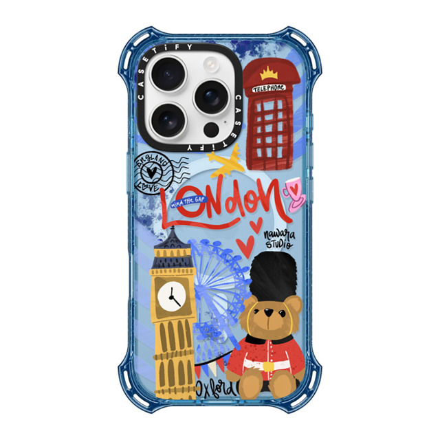 Nawara Studio x CASETiFY iPhone 16 Pro Case ベイビーブルー バウンスケース London Dreams Nawara Studio x CASETiFY iPhone 16 Pro Case ベイビーブルー バウンスケース London Dreams