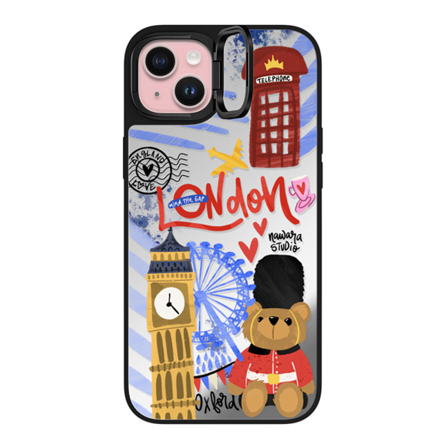 Nawara Studio x CASETiFY iPhone 15 Plus Case Travel,Digital Art Silver on Black ミラー リングスタンドケース MagSafe対応 London Dreams Mother's Day Nawara Studio x CASETiFY iPhone 15 Plus Case Travel,Digital Art Silver on Black ミラー リングスタンドケース MagSafe対応 London Dreams Mother's Day